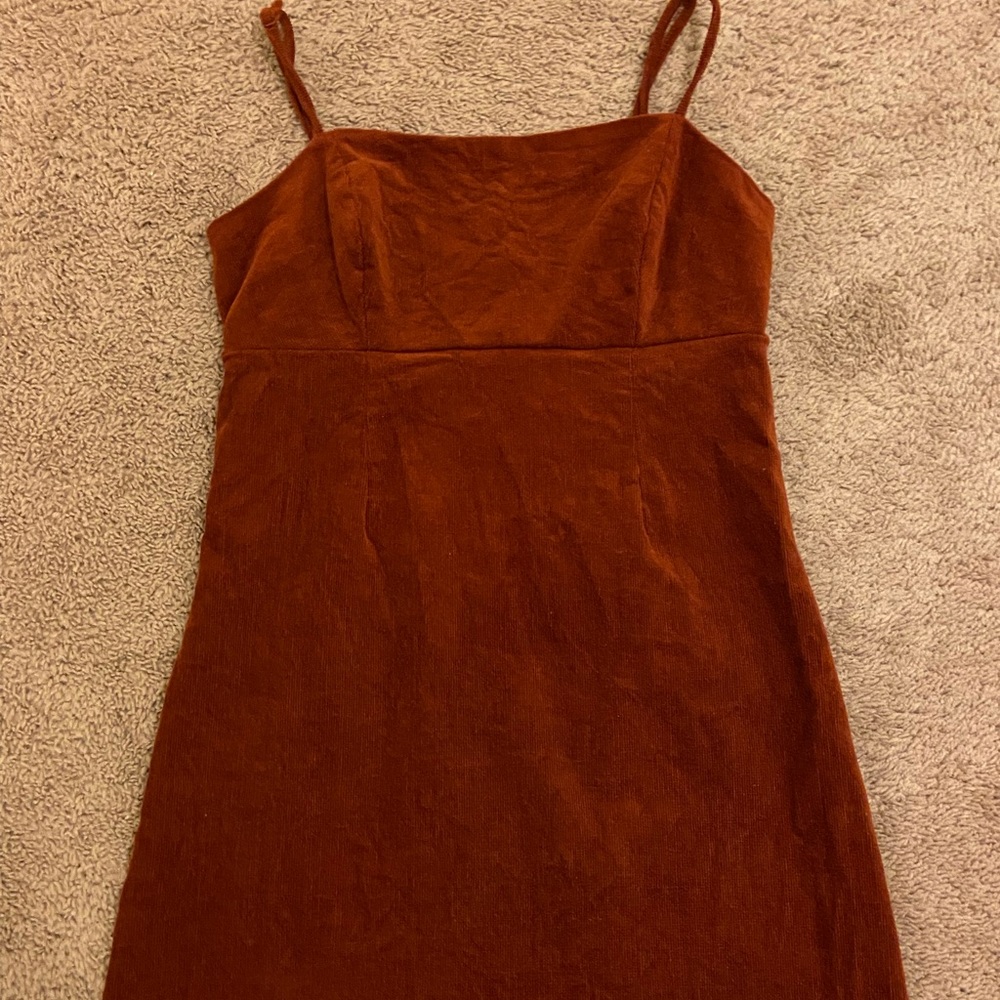 Lottie Moss rust color corduroy mini dress size S